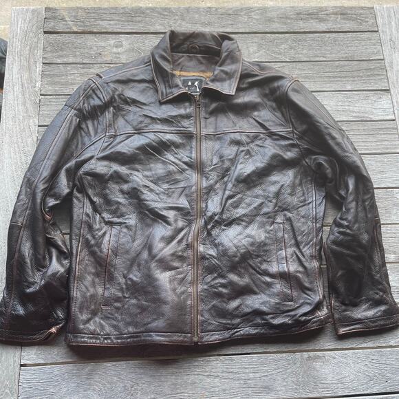 Vintage G-III Men's Large Brown Leather Bomber Indiana Jones Style Jacket - Picture 1 of 11